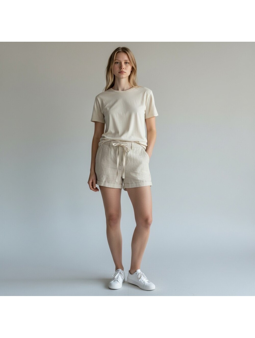 Gap Shorts Women 4 Beige High Rise Chino Cuffed Pockets Casual Stretch